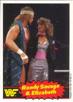 1985 O-Pee-Chee WWF Pro Wrestling Stars Series 2 #63 Randy Savage & Elizabeth Front