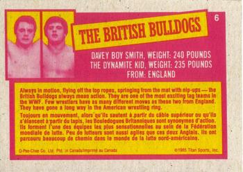 1985 O-Pee-Chee WWF Pro Wrestling Stars Series 2 #6 The British Bulldogs Back
