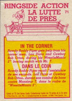 1985 O-Pee-Chee WWF Pro Wrestling Stars Series 2 #71 In the Corner Back