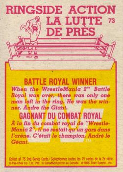 1985 O-Pee-Chee WWF Pro Wrestling Stars Series 2 #73 Battle Royal Winner Back