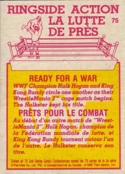 1985 O-Pee-Chee WWF Pro Wrestling Stars Series 2 #75 Ready for a War! Back