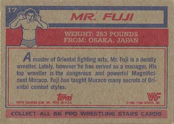 1985 Topps WWF Pro Wrestling Stars #17 Mr. Fuji Back
