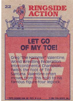 1985 Topps WWF Pro Wrestling Stars #22 Let Go Of My Toe! Back