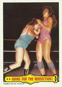 1985 Topps WWF Pro Wrestling Stars #25 Going For The Midsection! Front