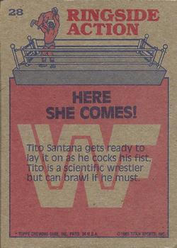 1985 Topps WWF Pro Wrestling Stars #28 Here She Comes! Back