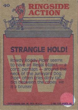 1985 Topps WWF Pro Wrestling Stars #40 Strangle Hold! Back