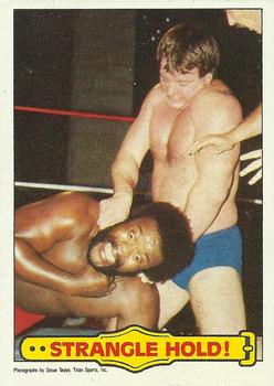1985 Topps WWF Pro Wrestling Stars #40 Strangle Hold! Front