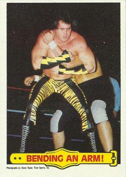 1985 Topps WWF Pro Wrestling Stars #41 Bending An Arm! Front