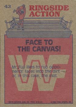 1985 Topps WWF Pro Wrestling Stars #43 Face To The Canvas! Back