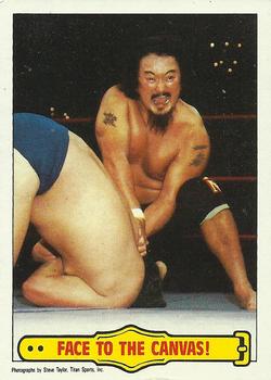 1985 Topps WWF Pro Wrestling Stars #43 Face To The Canvas! Front