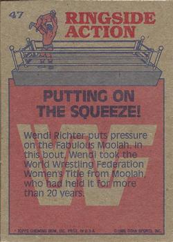 1985 Topps WWF Pro Wrestling Stars #47 Putting On The Squeeze! Back