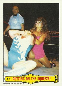 1985 Topps WWF Pro Wrestling Stars #47 Putting On The Squeeze! Front