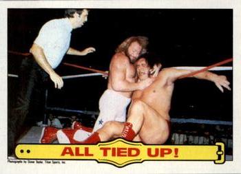 1985 Topps WWF Pro Wrestling Stars #27 All Tied Up! Front