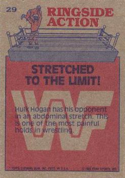 1985 Topps WWF Pro Wrestling Stars #29 Stretched To The Limit! Back