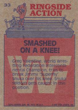 1985 Topps WWF Pro Wrestling Stars #33 Smashed On A Knee! Back