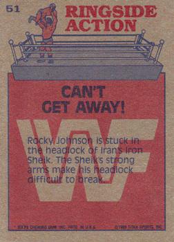 1985 Topps WWF Pro Wrestling Stars #51 Can't Get Away! Back