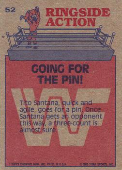 1985 Topps WWF Pro Wrestling Stars #52 Going For The Pin! Back