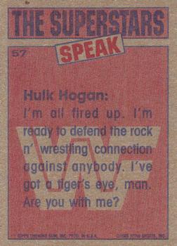 1985 Topps WWF Pro Wrestling Stars #57 Gene Okerlund / Hulk Hogan Back
