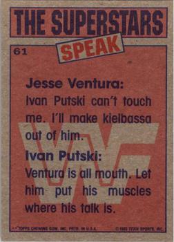 1985 Topps WWF Pro Wrestling Stars #61 Jesse Ventura / Ivan Putski Back