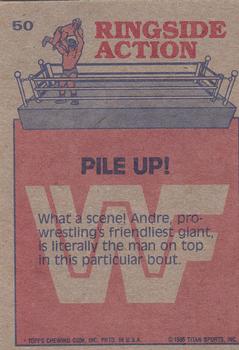 1985 Topps WWF Pro Wrestling Stars #50 Pile Up! Back