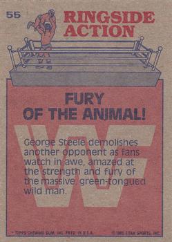 1985 Topps WWF Pro Wrestling Stars #55 Fury Of The Animal! Back