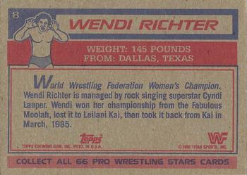 1985 Topps WWF Pro Wrestling Stars #8 Wendi Richter Back