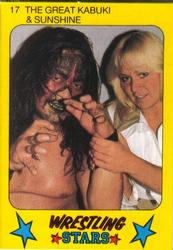 1986 Monty Gum Wrestling Stars #17 The Great Kabuki / Sunshine Front