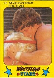 1986 Monty Gum Wrestling Stars #34 Kevin Von Erich / Eric Flair Front