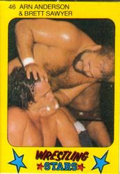 1986 Monty Gum Wrestling Stars #46 Arn Anderson / Brett Sawyer Front