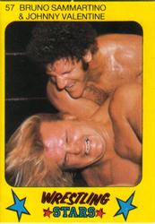 1986 Monty Gum Wrestling Stars #57 Bruno Sammartino /Johnny Valentine Front