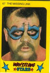 1986 Monty Gum Wrestling Stars #67 The Missing Link Front