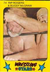 1986 Monty Gum Wrestling Stars #74 Rip Rogers / Bugsy McGraw Front