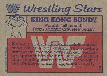 1987 Topps WWF #15 King Kong Bundy  Back