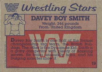 1987 Topps WWF #19 Davey Boy Smith  Back
