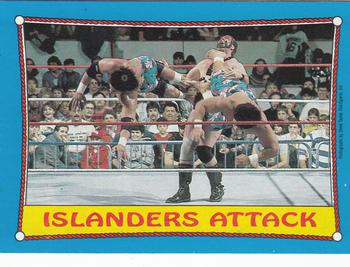 1987 Topps WWF #30 Islanders Attack Front