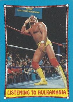 1987 Topps WWF #38 Listening to Hulkamania Front
