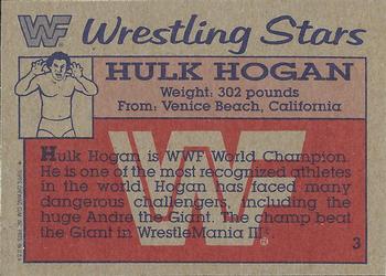1987 Topps WWF #3 Hulk Hogan  Back