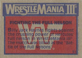 1987 Topps WWF #51 Fighting the Full Nelson Back
