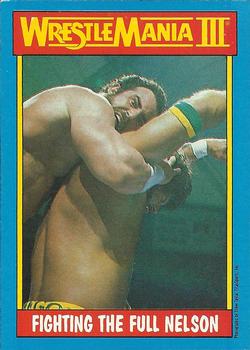 1987 Topps WWF #51 Fighting the Full Nelson Front