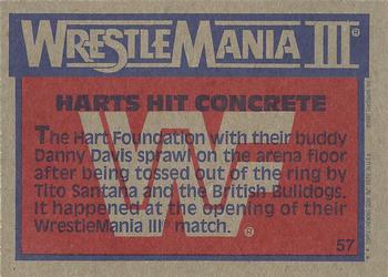 1987 Topps WWF #57 Hart Foundation / Danny Davis  Back