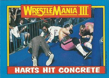 1987 Topps WWF #57 Harts Hit Concrete Front