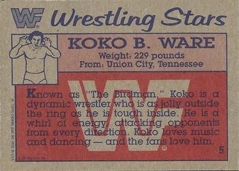 1987 Topps WWF #5 Koko B. Ware  Back