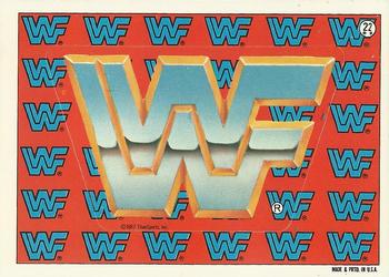 1987 Topps WWF - Stickers #22 WWF Logo  Front
