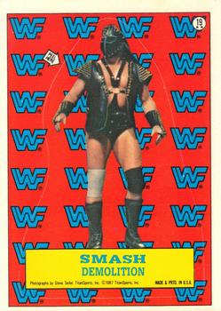 1987 Topps WWF - Stickers #19 Smash Front