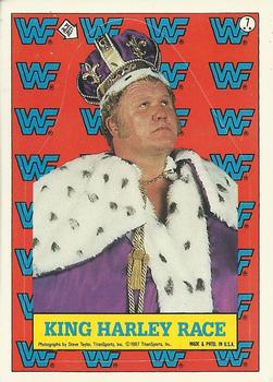 1987 Topps WWF - Stickers #7 King Harley Race Front