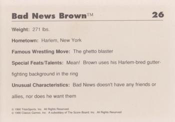 1990 Classic WWF #26 Bad News Brown Back