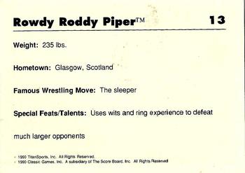 1990 Classic WWF #13 Rowdy Roddy Piper Back