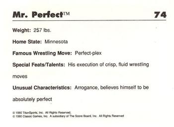 1990 Classic WWF #74 Mr. Perfect Back