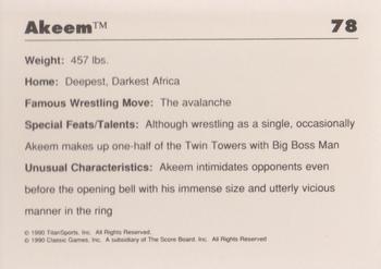 1990 Classic WWF #78 Akeem Back