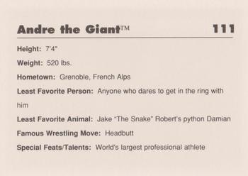 1990 Classic WWF #111 Andre the Giant Back